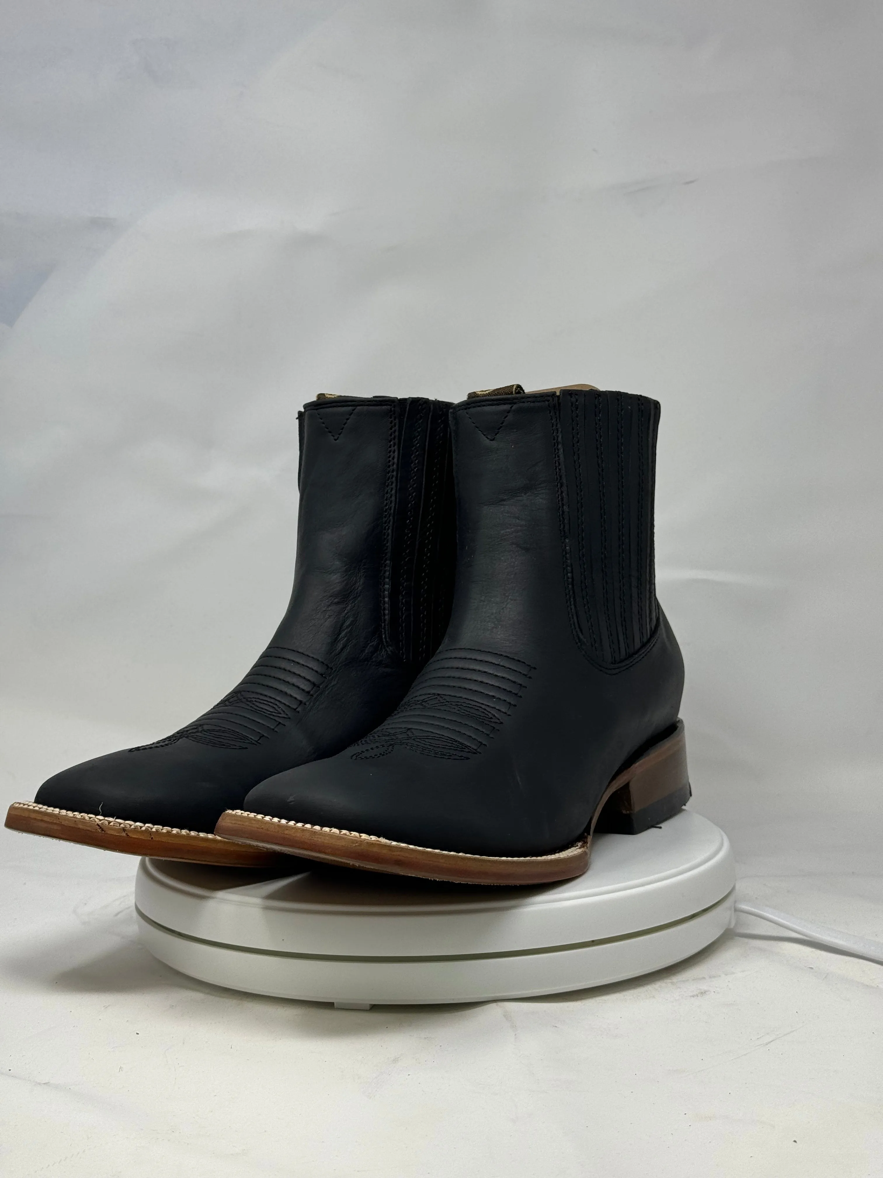 1001 | Crazy Horse Black H Toe Chelsea Boots