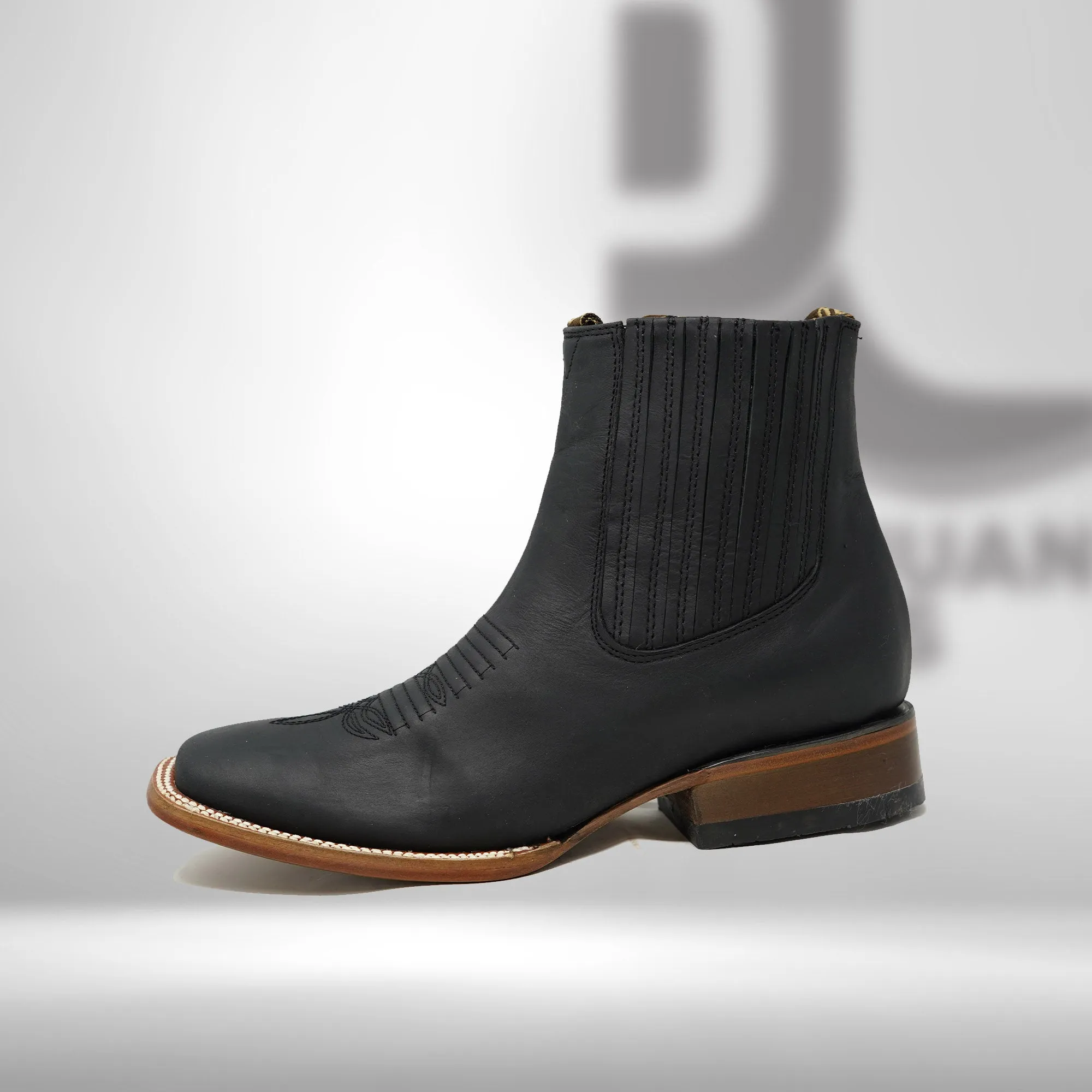 1001 | Crazy Horse Black H Toe Chelsea Boots