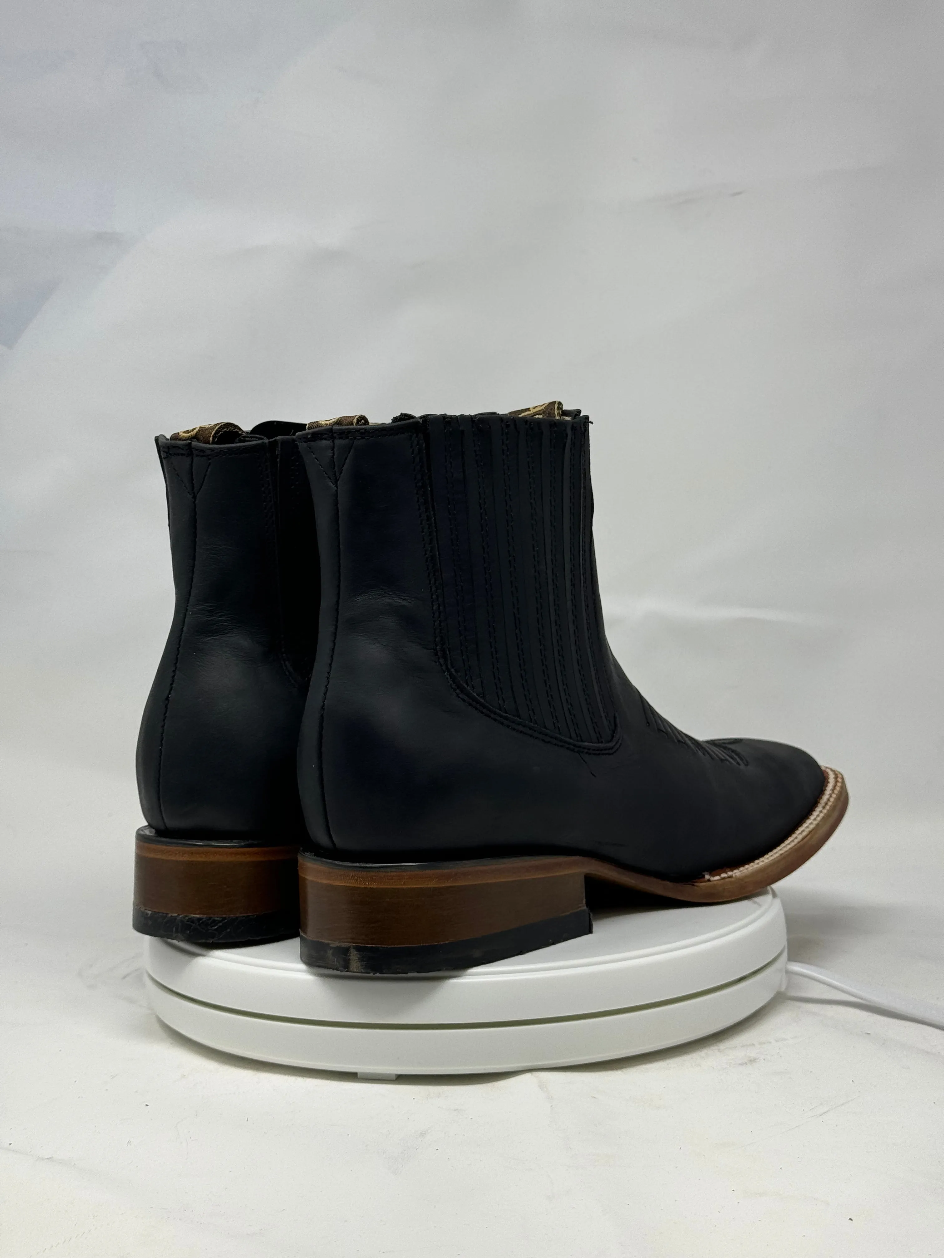 1001 | Crazy Horse Black H Toe Chelsea Boots