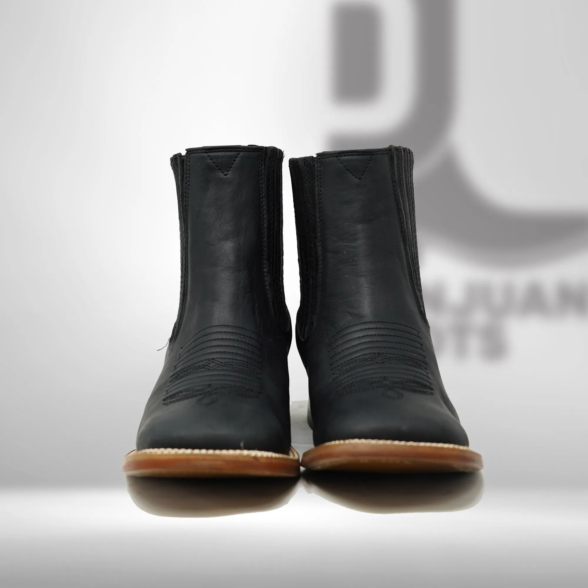 1001 | Crazy Horse Black H Toe Chelsea Boots