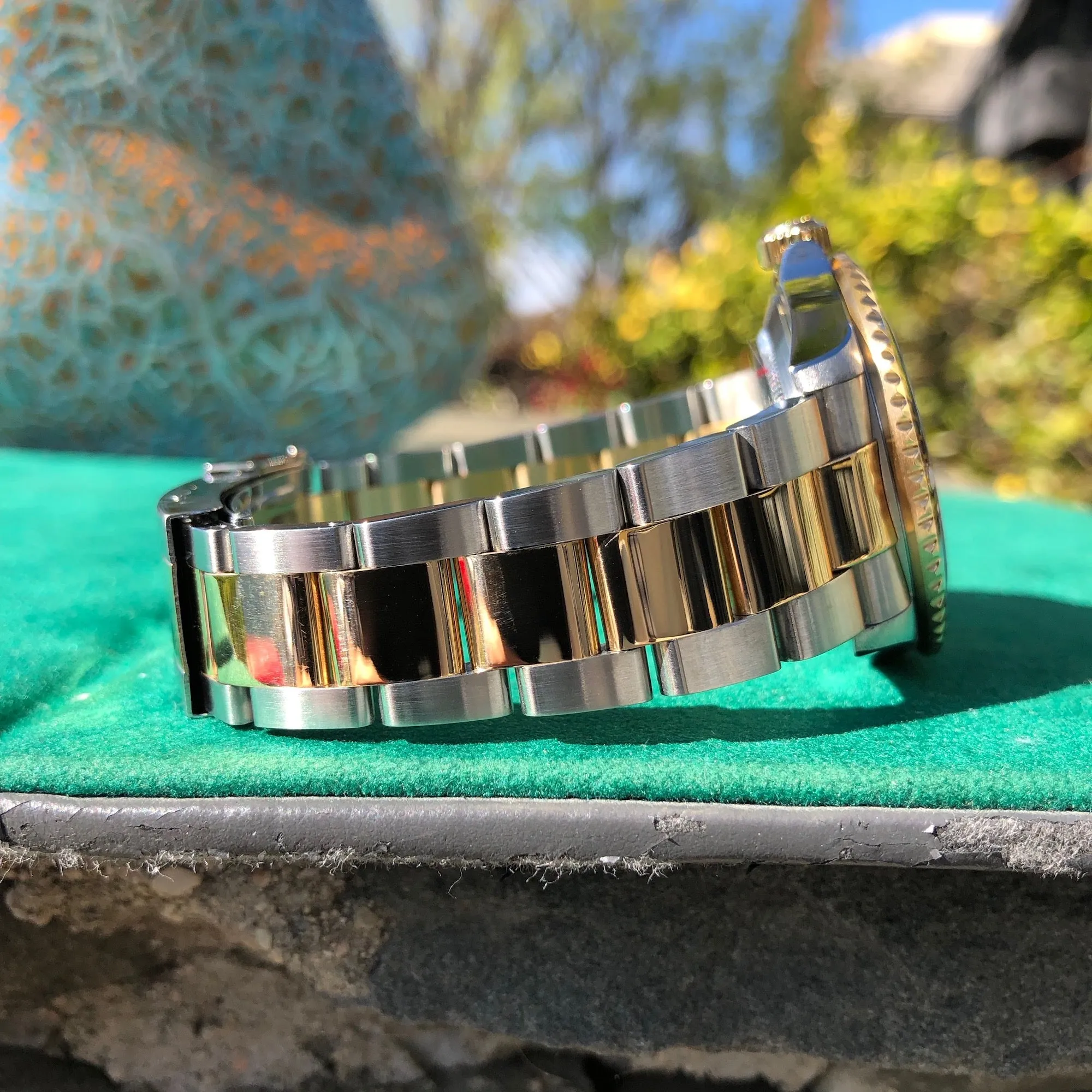 2004 Rolex Submariner Date 16613 Serti Two Tone Stainless Steel Gold Diamond Champange Sapphire Wristwatch Box Papers