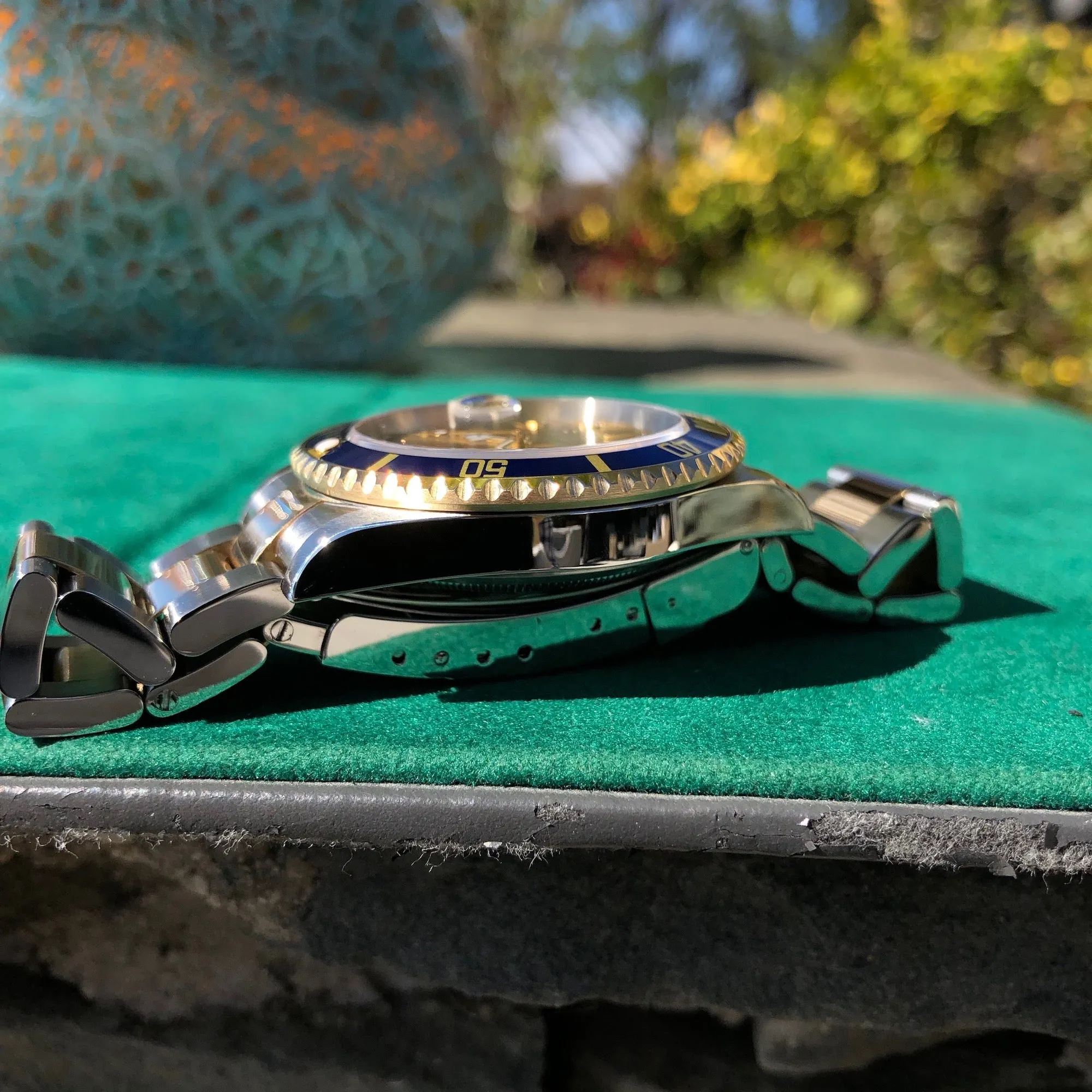 2004 Rolex Submariner Date 16613 Serti Two Tone Stainless Steel Gold Diamond Champange Sapphire Wristwatch Box Papers