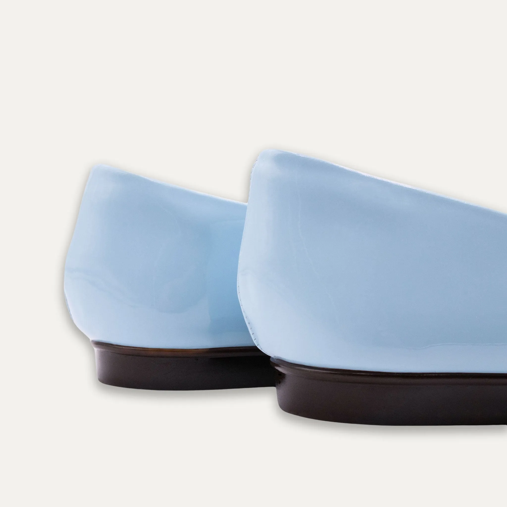 Adel Crystal Buckle Blue Ballet Flats