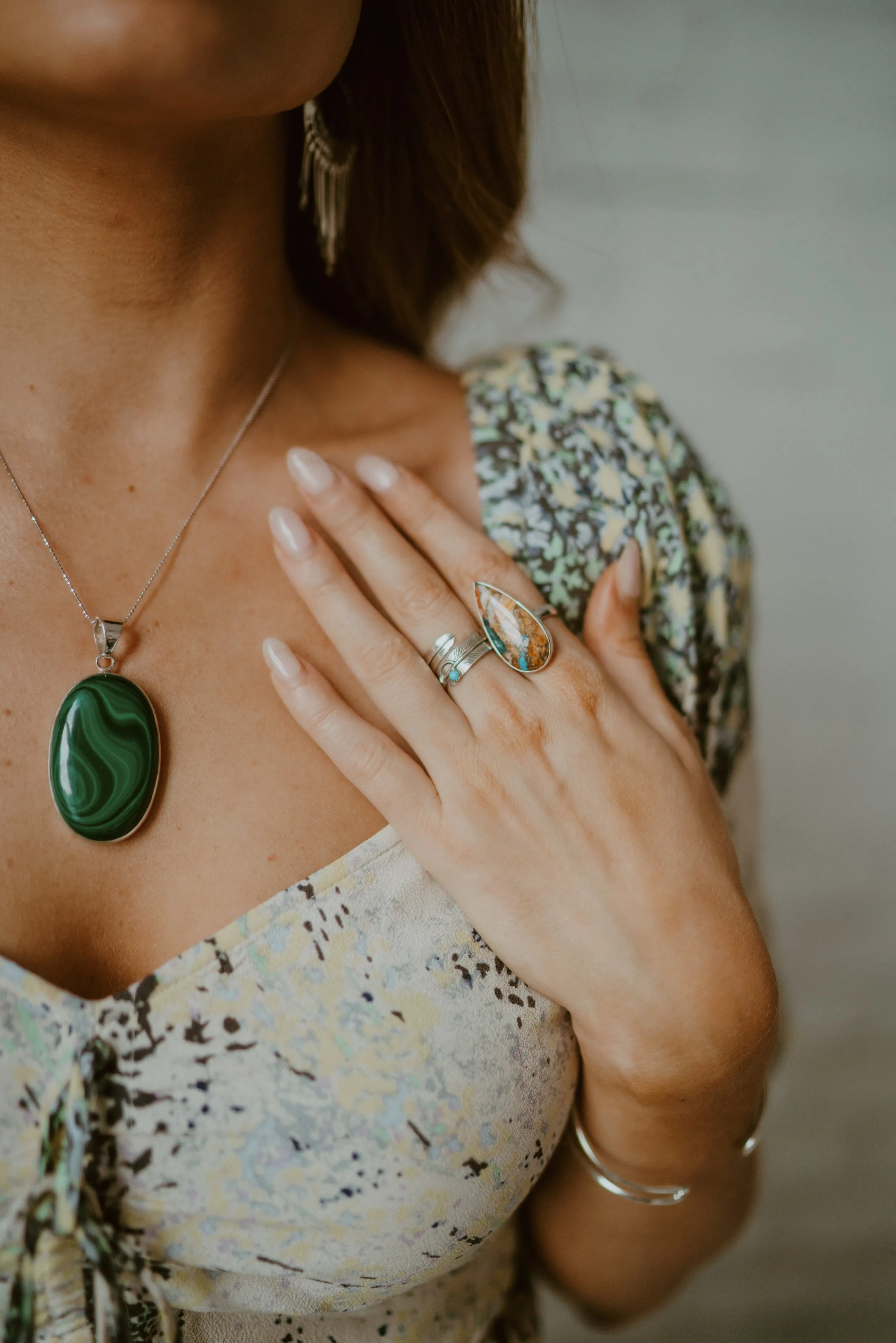 Adjustable Feather Ring | Turquoise - FINAL SALE