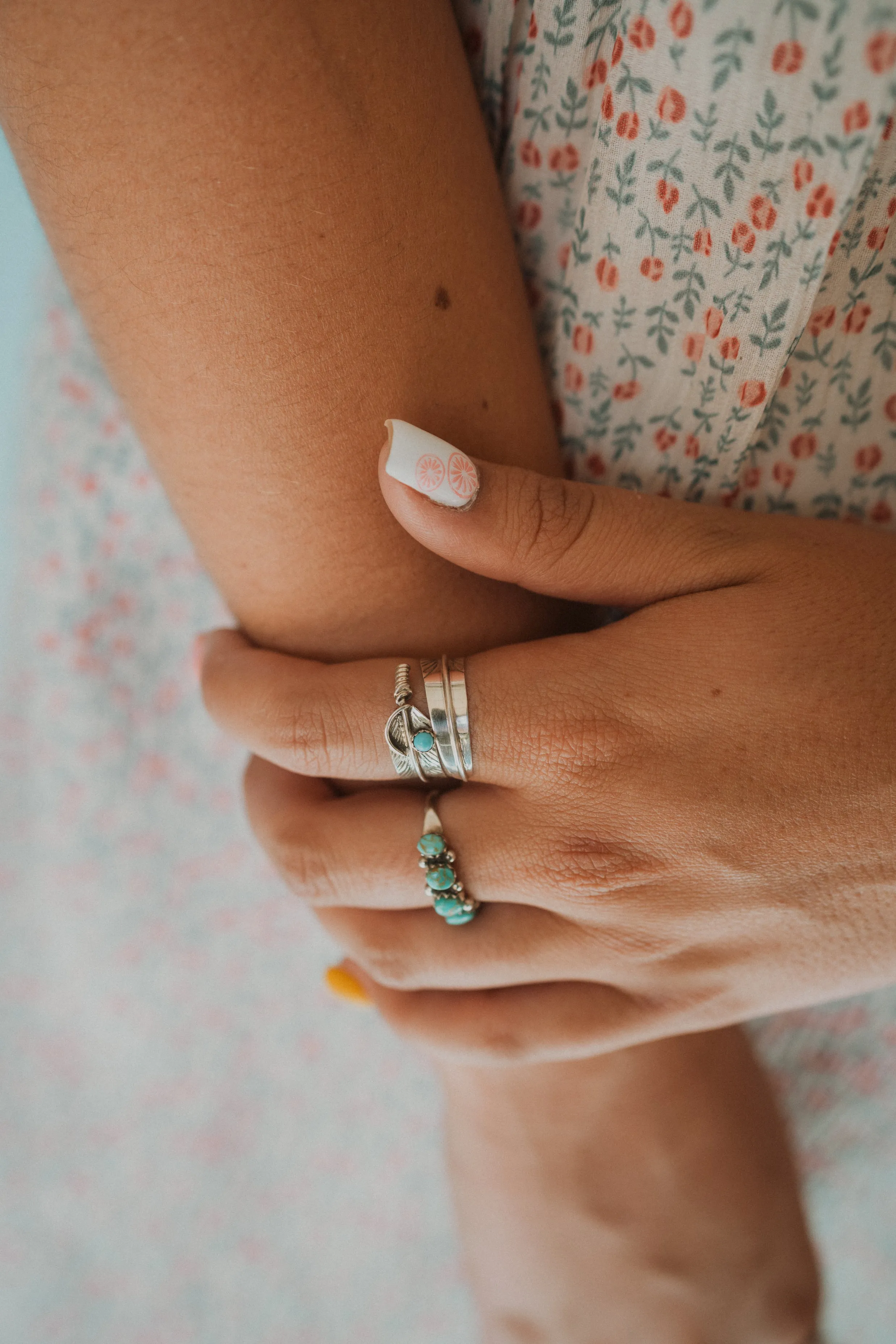 Adjustable Feather Ring | Turquoise - FINAL SALE