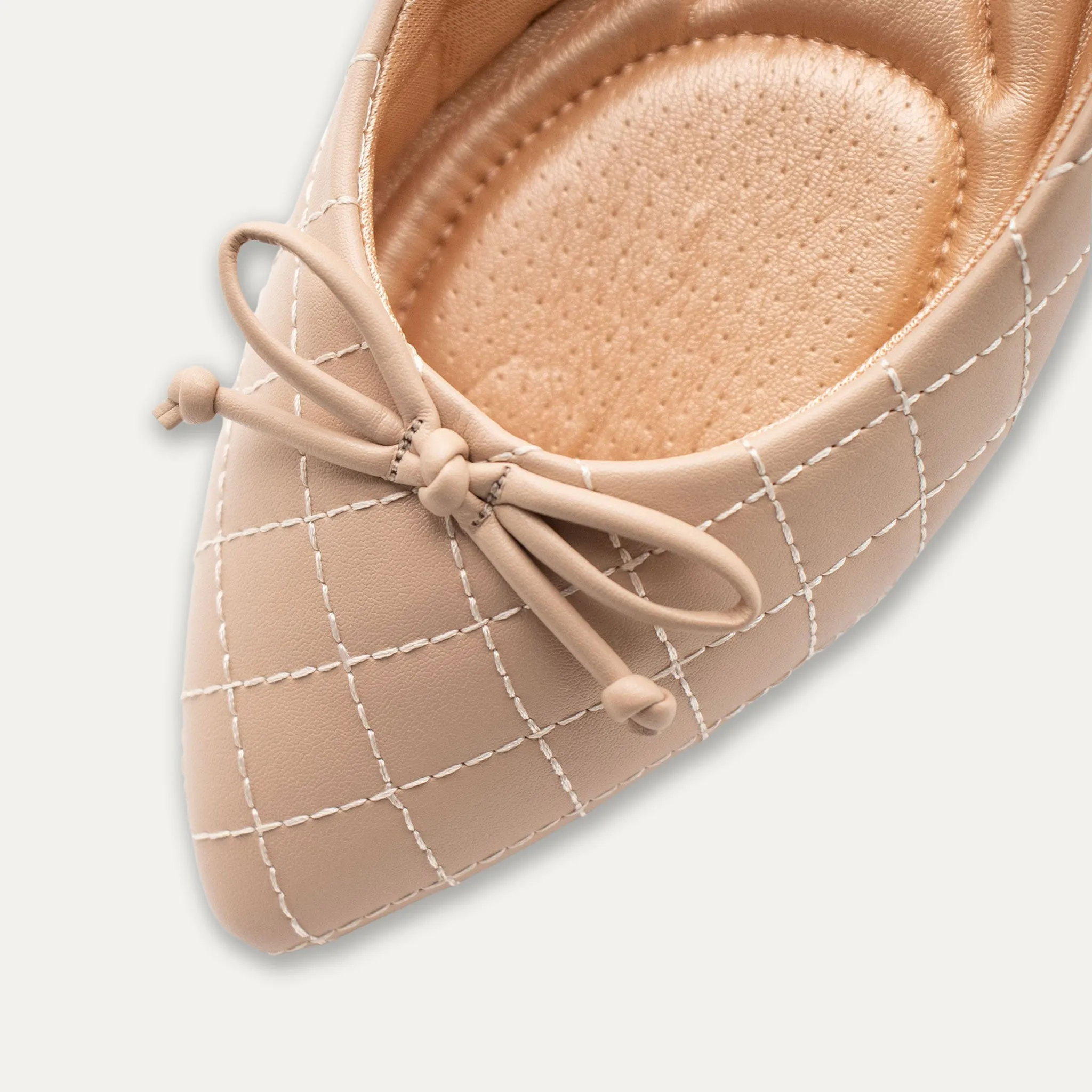 Adriana Bow Nude Pointed Toe Flats