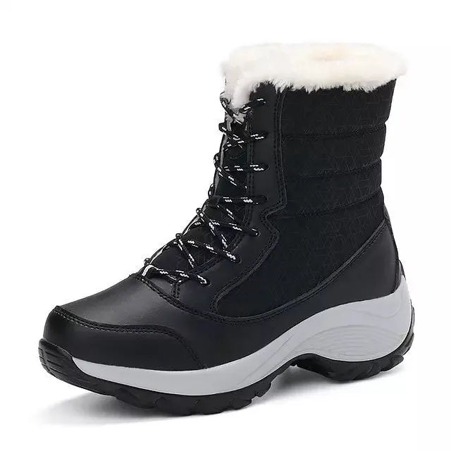 Ankle Boots Women Keep Warm Lace Up Waterproof Boots