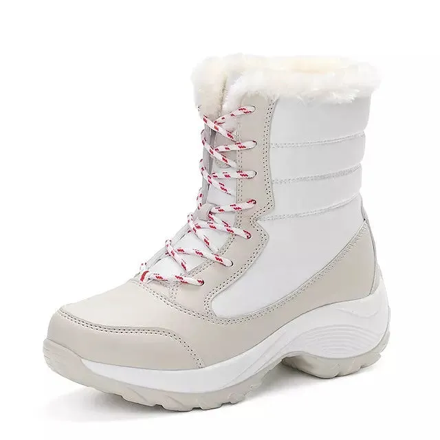 Ankle Boots Women Keep Warm Lace Up Waterproof Boots