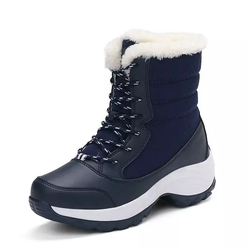 Ankle Boots Women Keep Warm Lace Up Waterproof Boots
