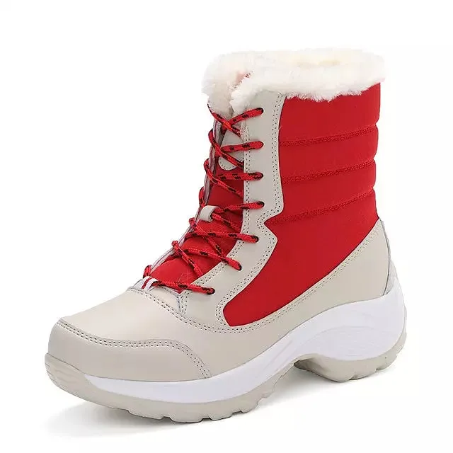 Ankle Boots Women Keep Warm Lace Up Waterproof Boots
