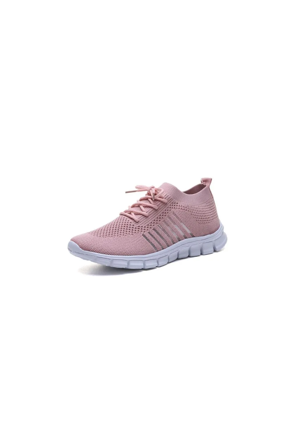 Athletic Shoes - Breathable Mesh Round Toe Lace Up Athletic