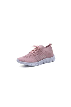 Athletic Shoes - Breathable Mesh Round Toe Lace Up Athletic