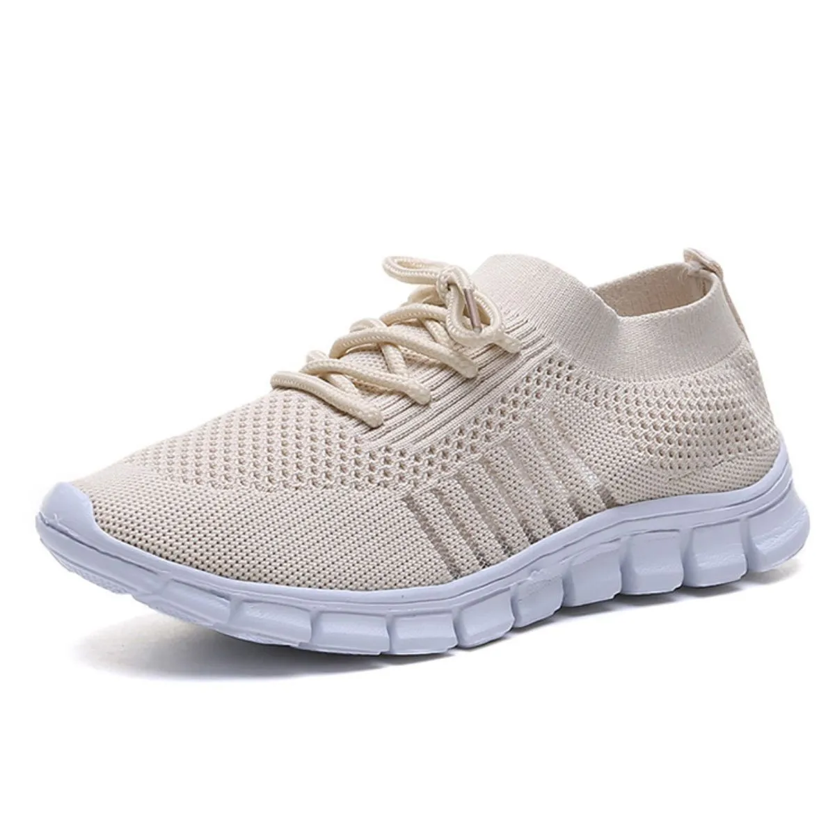 Athletic Shoes - Breathable Mesh Round Toe Lace Up Athletic