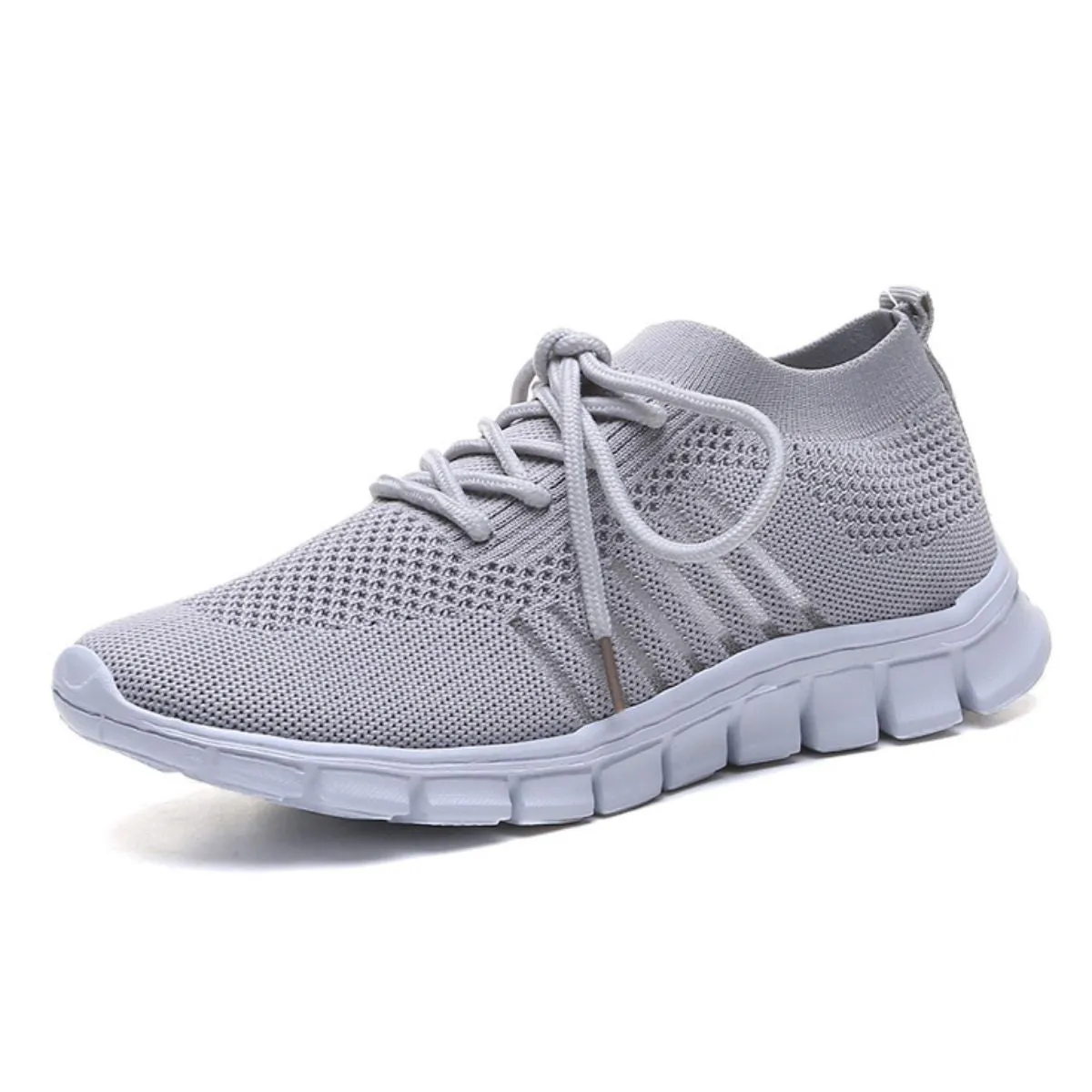 Athletic Shoes - Breathable Mesh Round Toe Lace Up Athletic