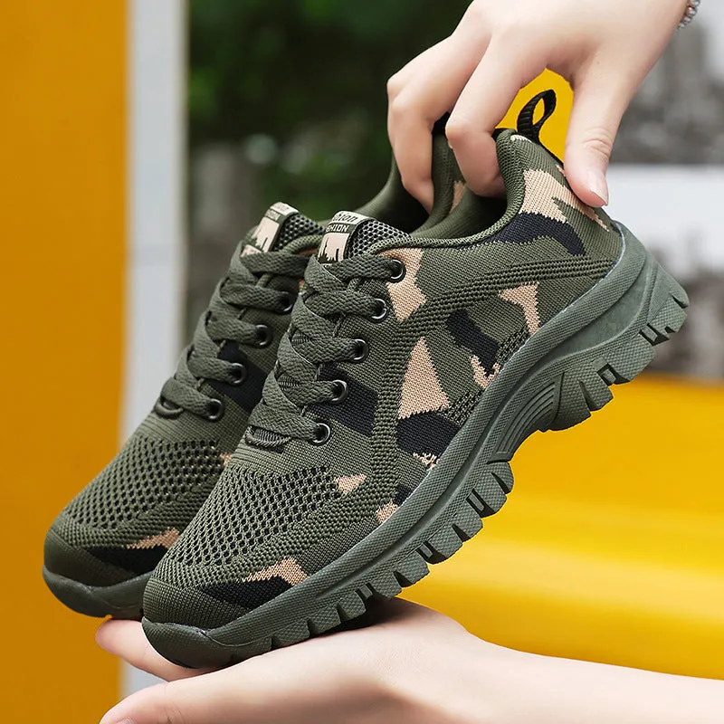 Athletic Shoes - Camouflage Lace Up Mesh Breathable Athletic