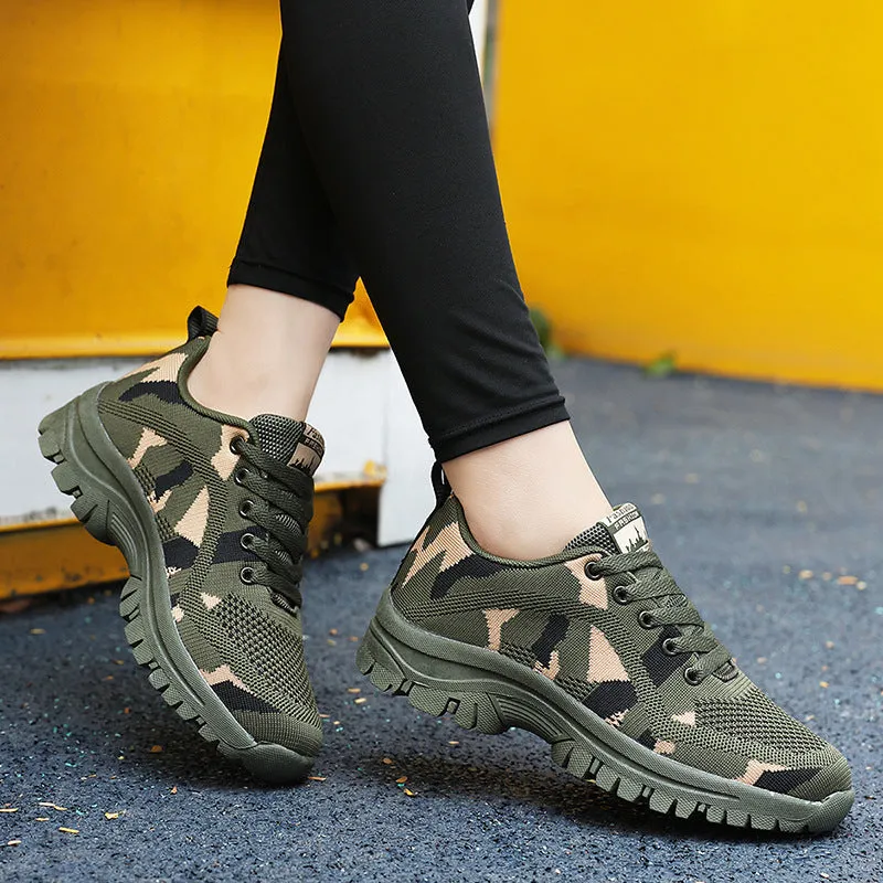 Athletic Shoes - Camouflage Lace Up Mesh Breathable Athletic
