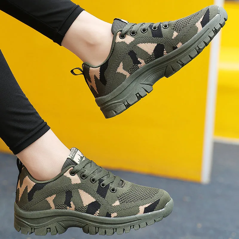 Athletic Shoes - Camouflage Lace Up Mesh Breathable Athletic