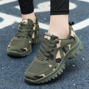 Athletic Shoes - Camouflage Lace Up Mesh Breathable Athletic