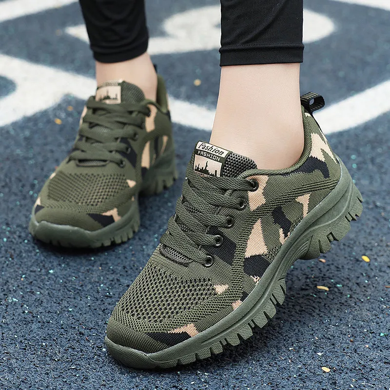 Athletic Shoes - Camouflage Lace Up Mesh Breathable Athletic