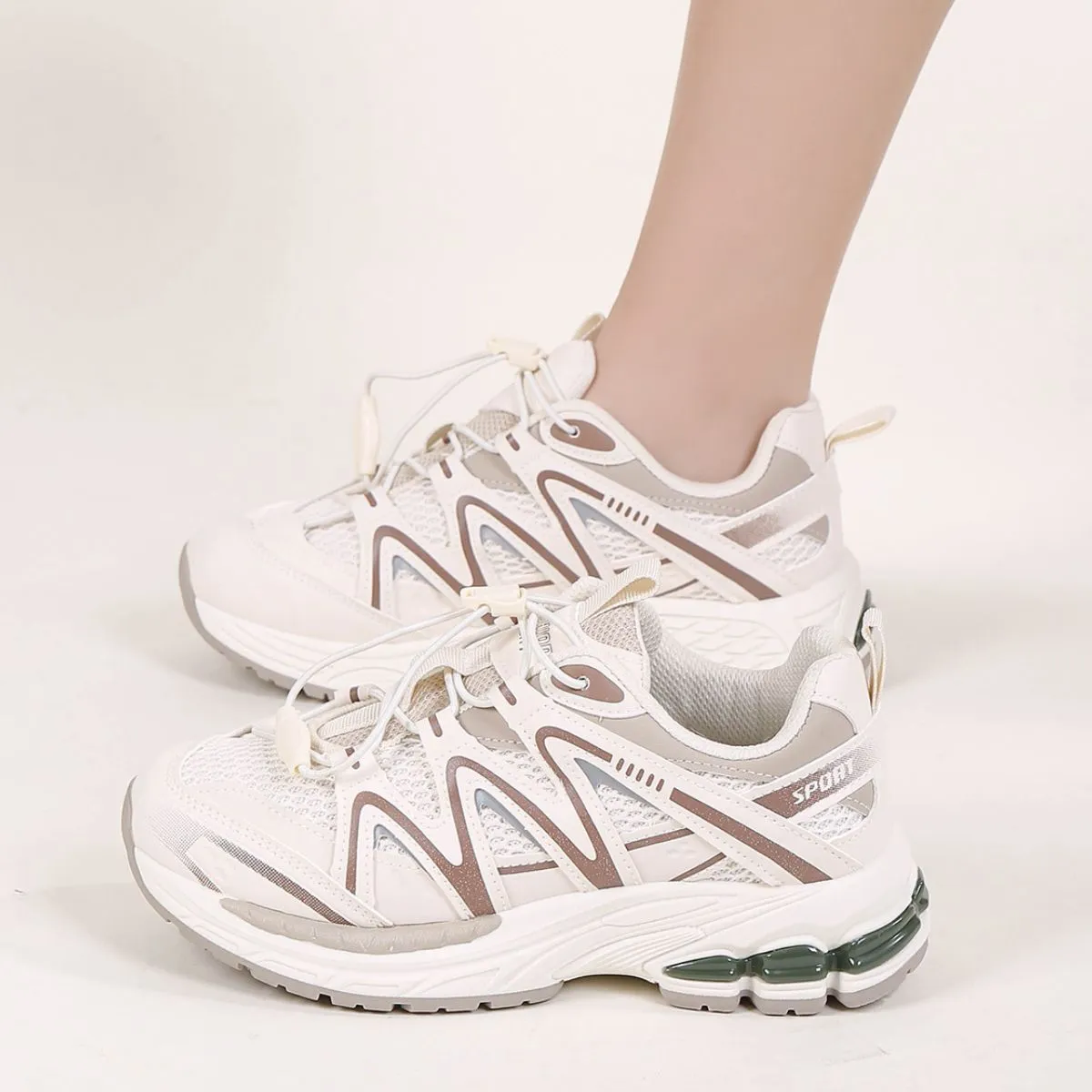 Athletic Shoes - Elastic Lock Laces Mesh Breathable Athletic