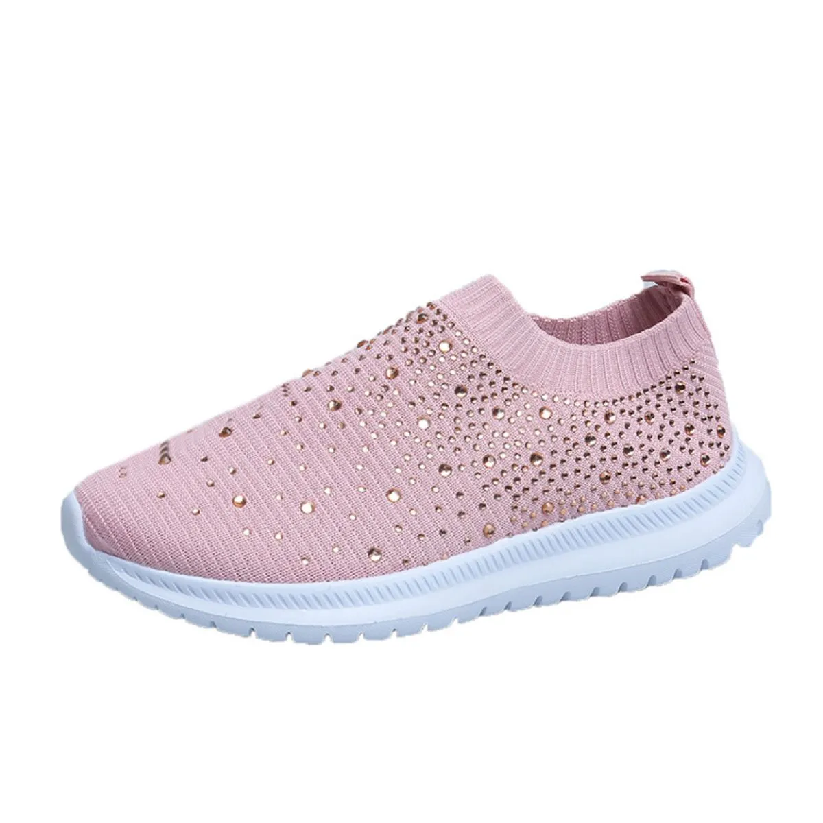 Athletic Shoes - Rhinestone Decor Mesh Breathable Athletic