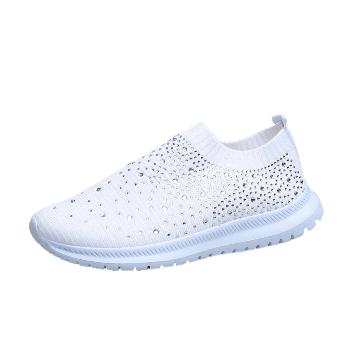 Athletic Shoes - Rhinestone Decor Mesh Breathable Athletic
