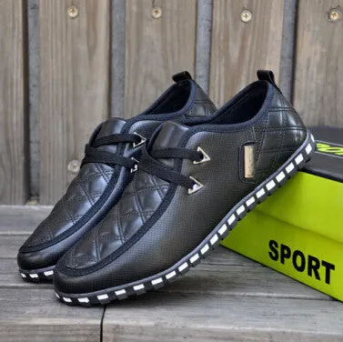 Autumn And Winter Fashion Men Shoes Casual Shoes Men Flats Shoes Men Lacing Cotton Padded Flats PU Plus Size