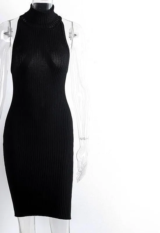 backless knitted bodycon dress Women back cross short dress Winter ribbed black sexy dress evening vestidos