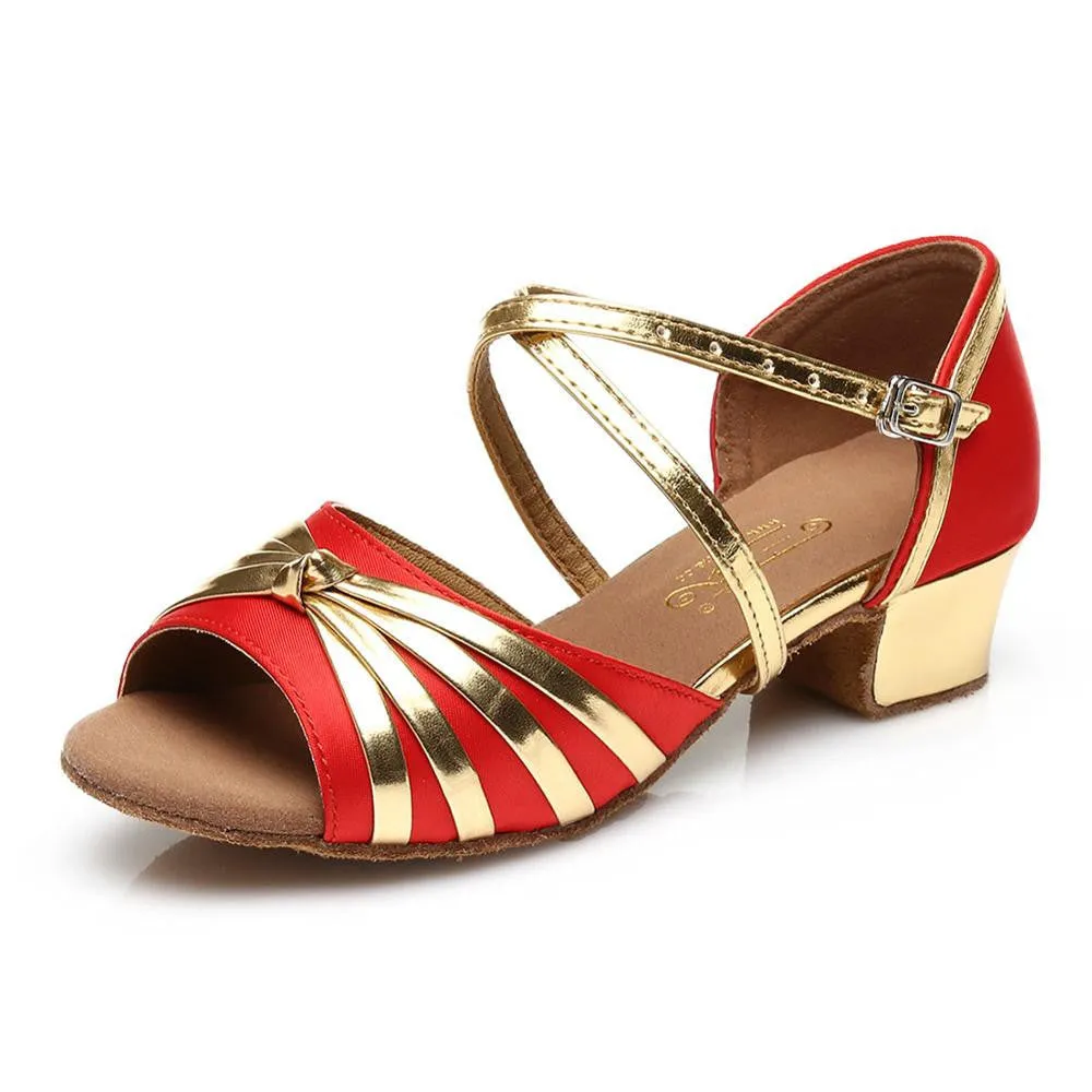 Ballroom Salsa tango latin dance shoes women Brands low heels dancing for kids girls womens children ladies shoe