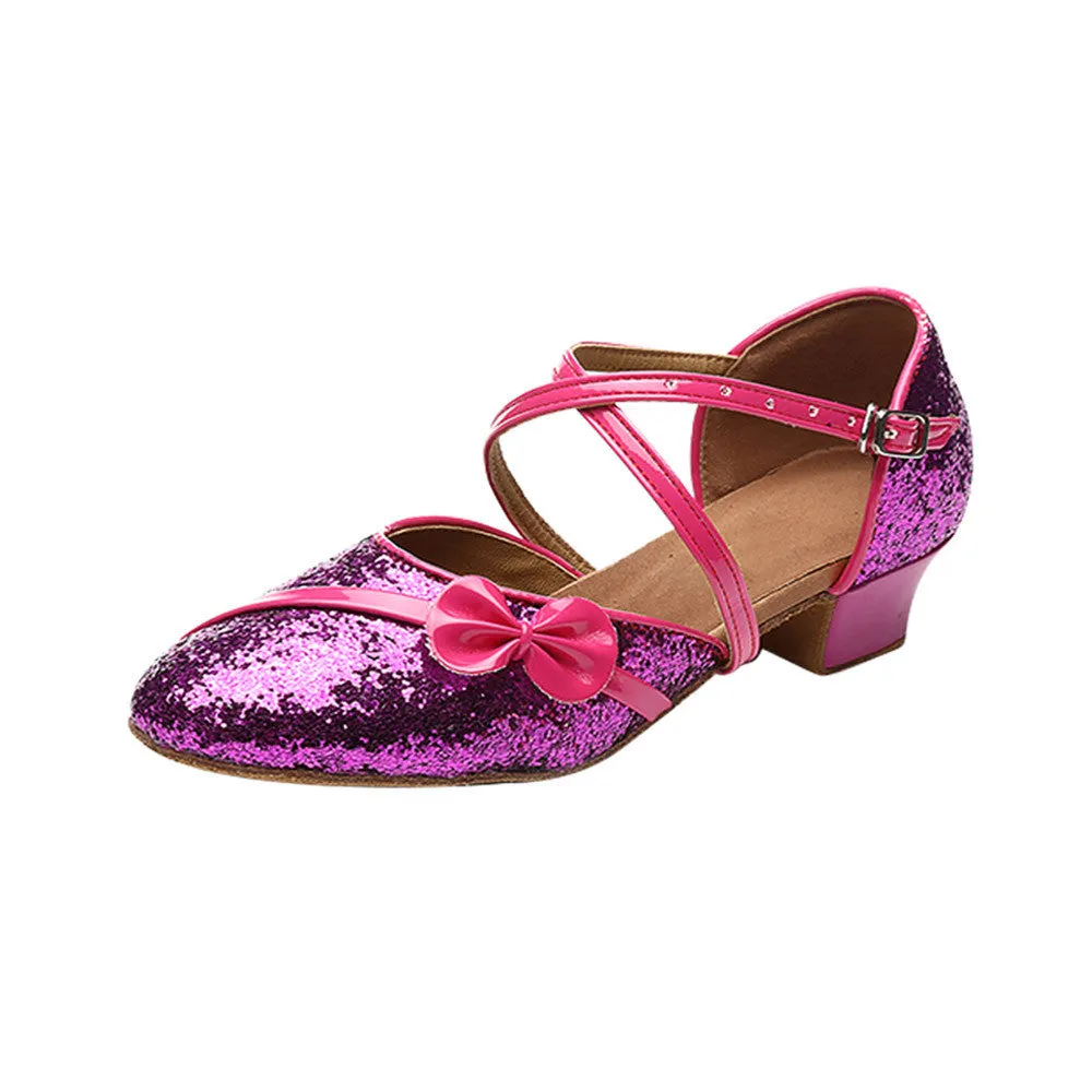 Ballroom Salsa tango latin dance shoes women Brands low heels dancing for kids girls womens children ladies shoe