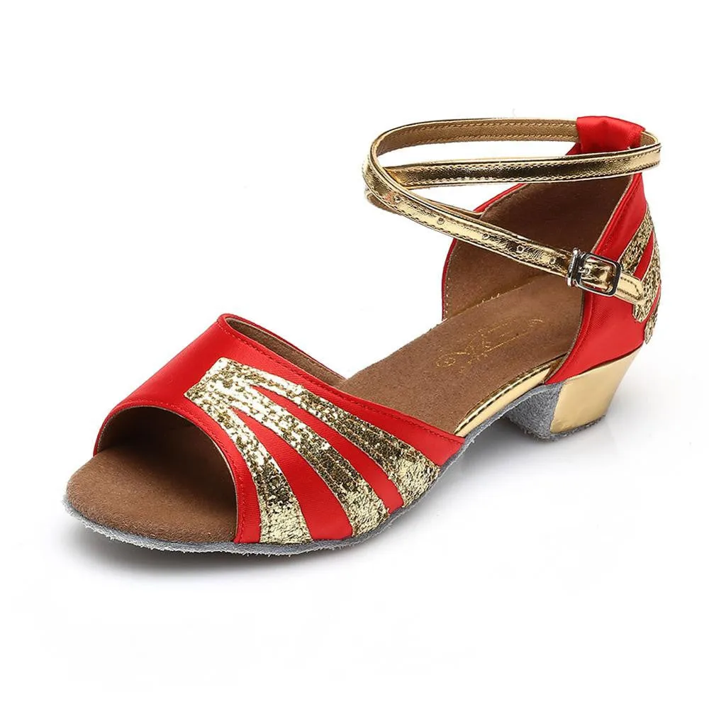 Ballroom Salsa tango latin dance shoes women Brands low heels dancing for kids girls womens children ladies shoe