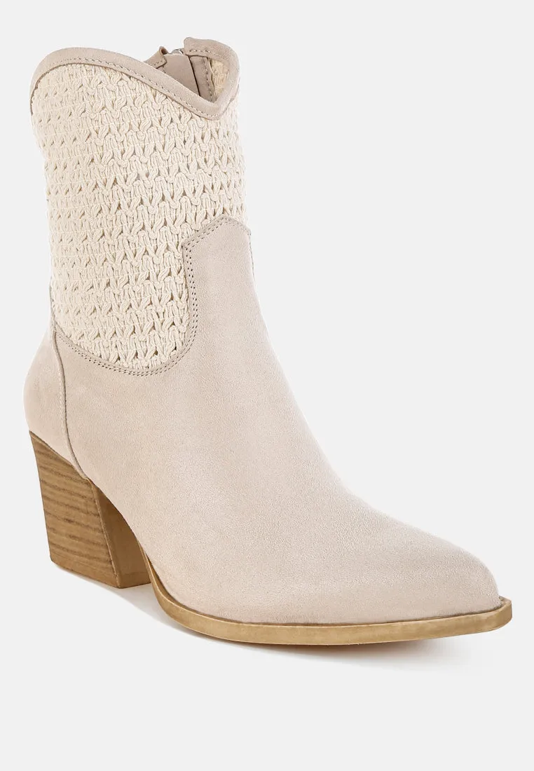 Bimmy Woven Pointy Western Boots