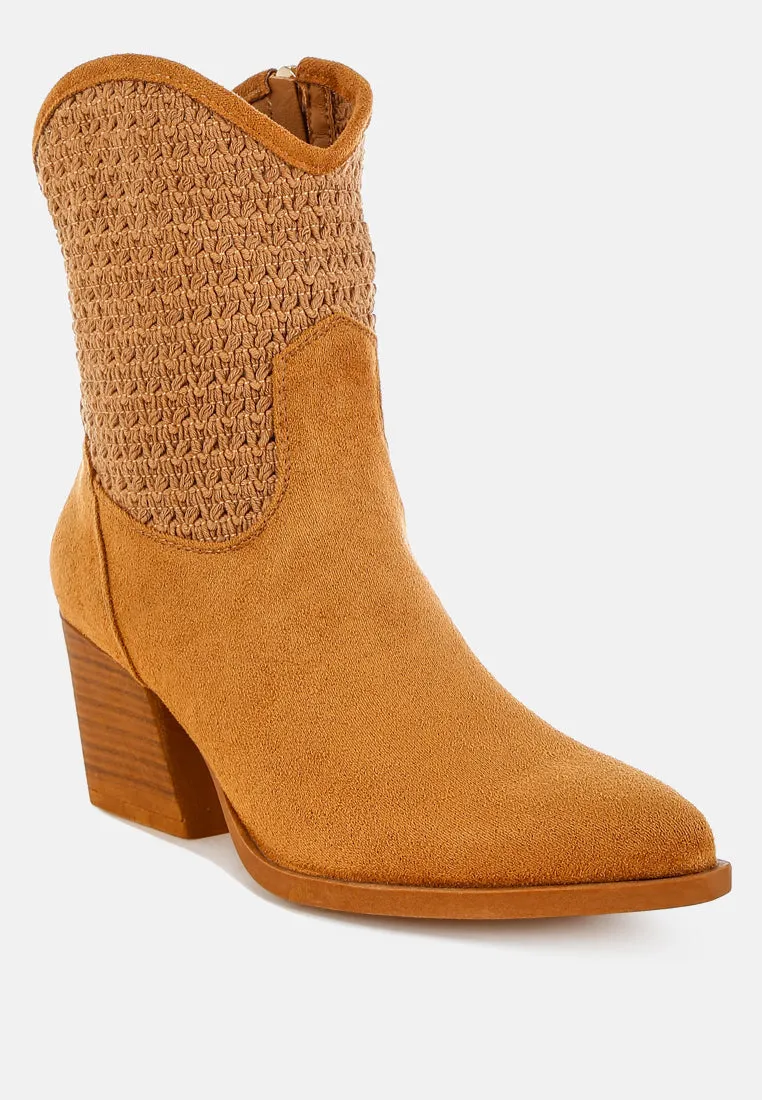 Bimmy Woven Pointy Western Boots
