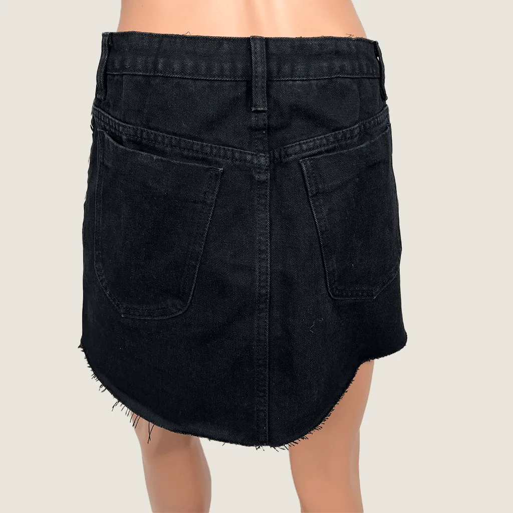 Black Denim Mini Skirt 10