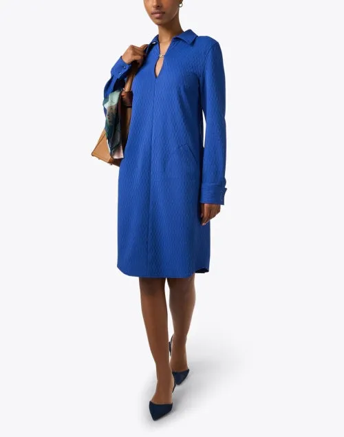 Blue Knit Shift Dress