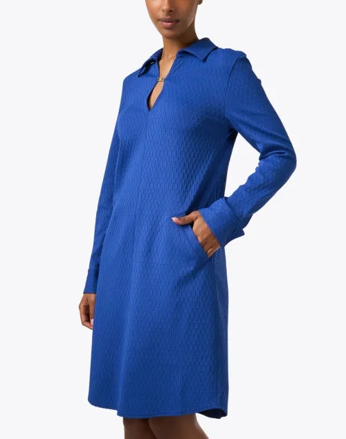Blue Knit Shift Dress