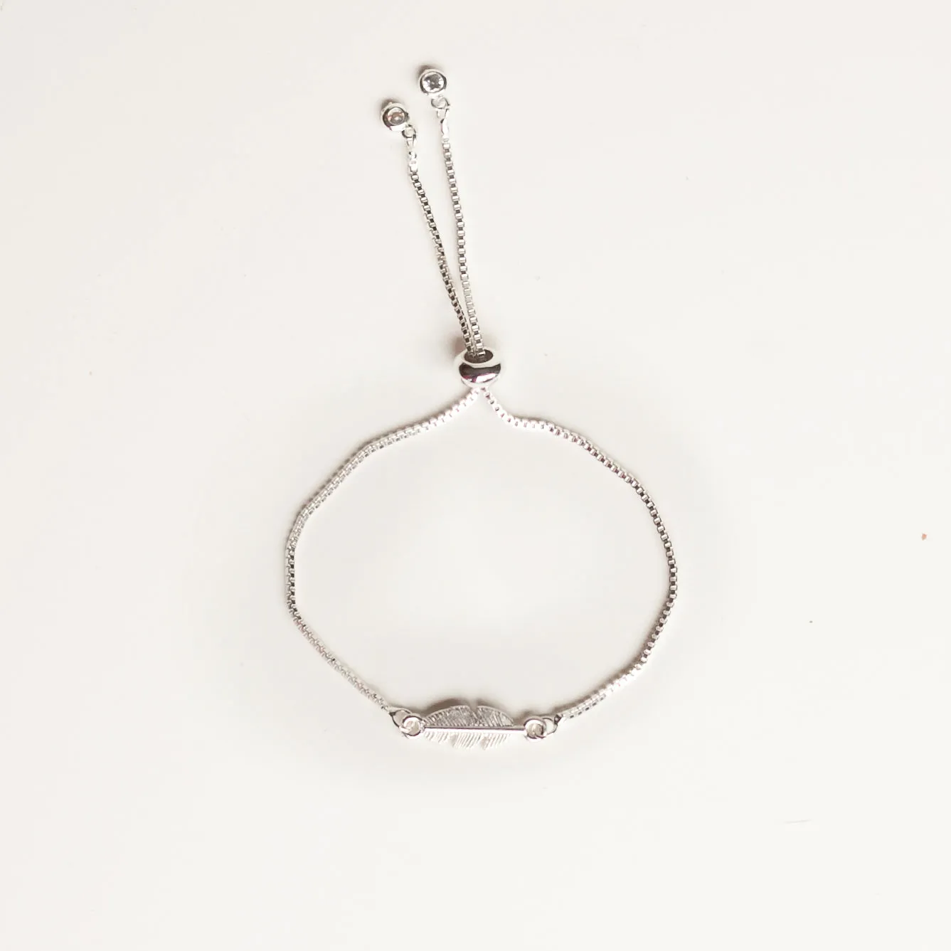 Bracelet Silver Plated with Feather