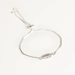 Bracelet Silver Plated with Feather
