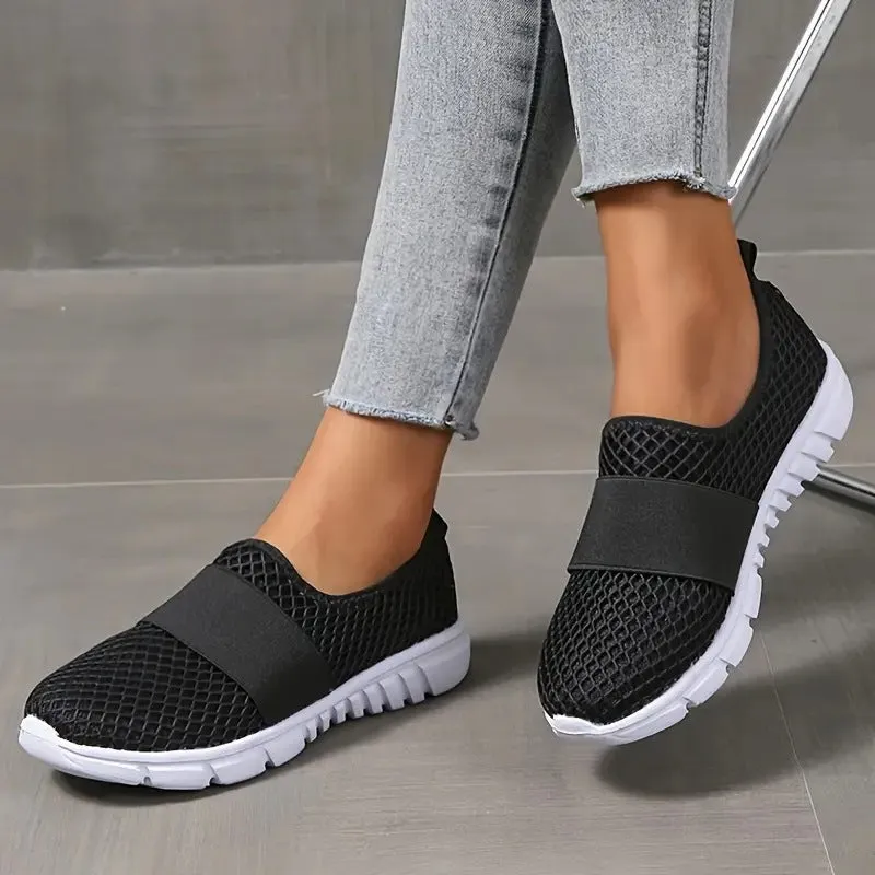 Breathable Mesh Flats Sports Walking Shoes Candy Color Sneakers