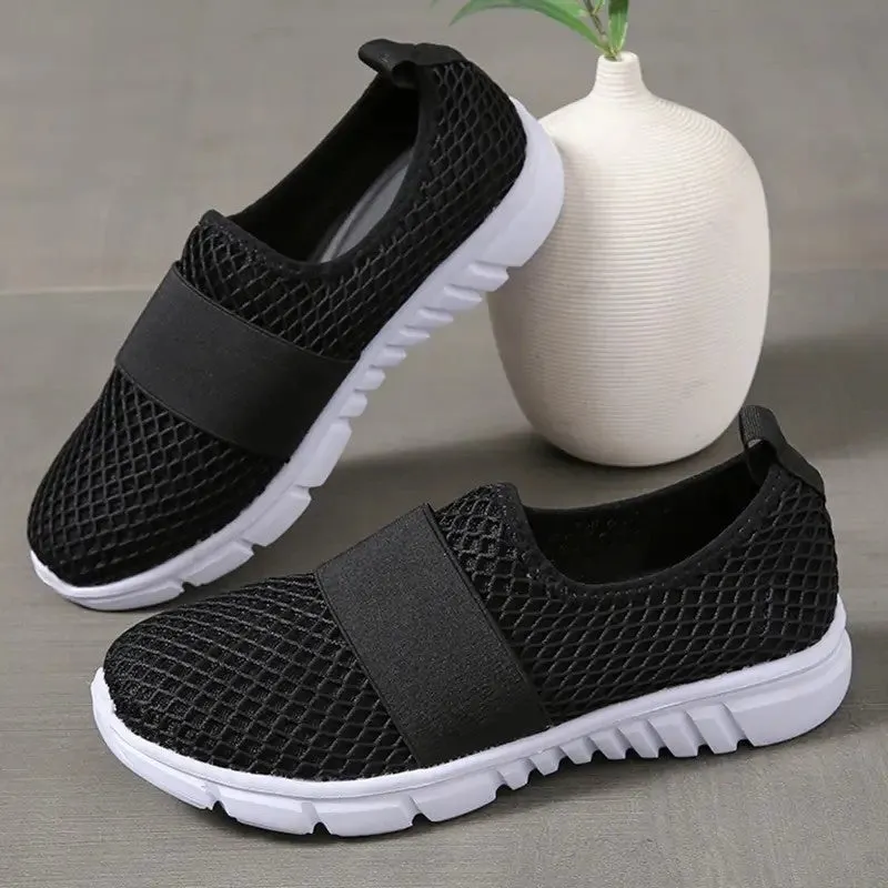 Breathable Mesh Flats Sports Walking Shoes Candy Color Sneakers