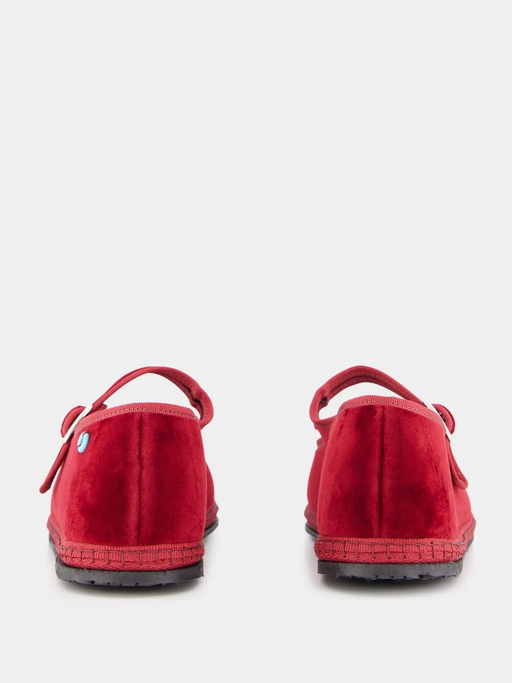 Burgundy Velvet Mary Jane Flats