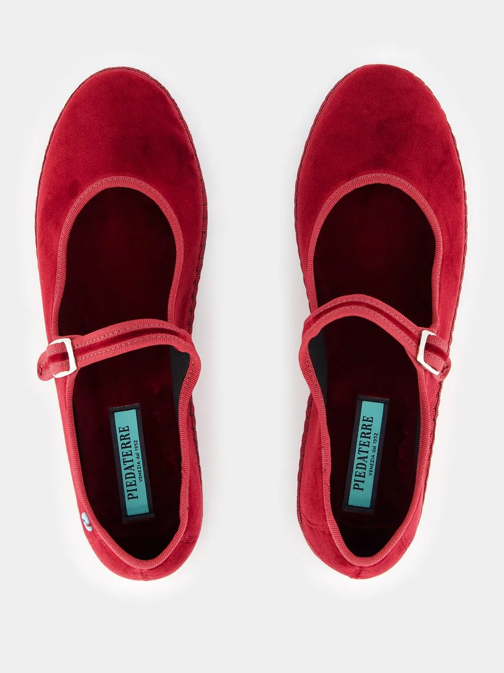 Burgundy Velvet Mary Jane Flats