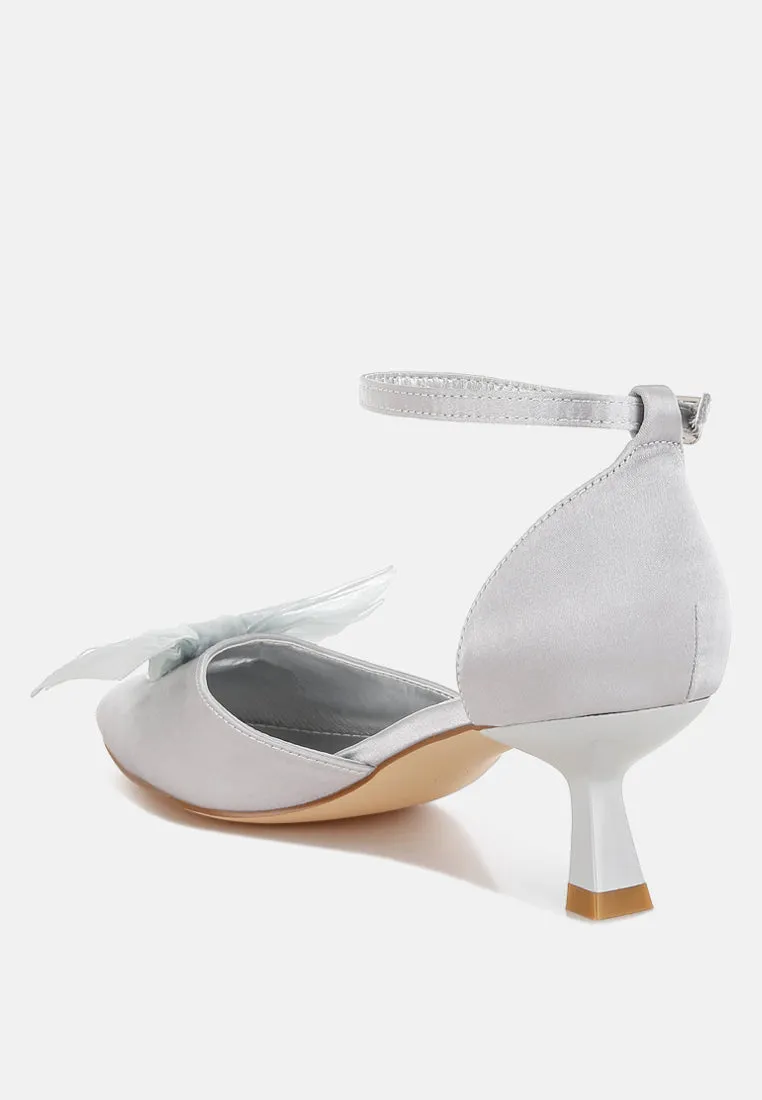 Cadell Bow Detail Satin Sandals By RUW
