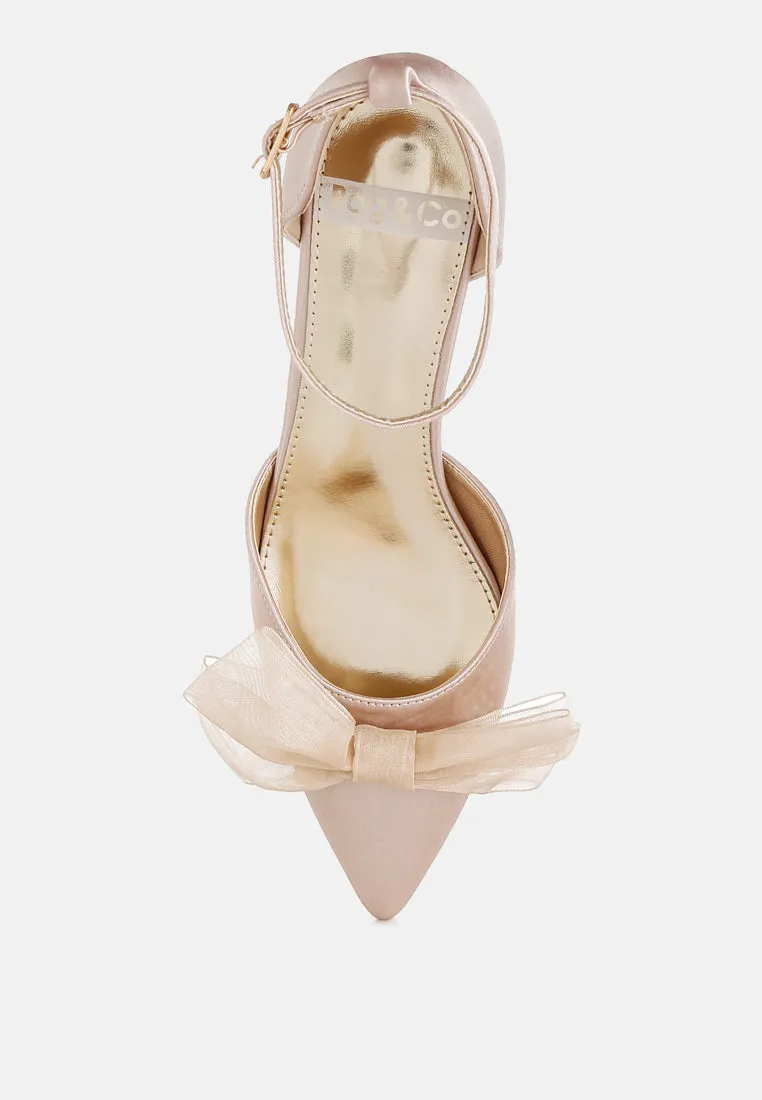 Cadell Bow Detail Satin Sandals By RUW