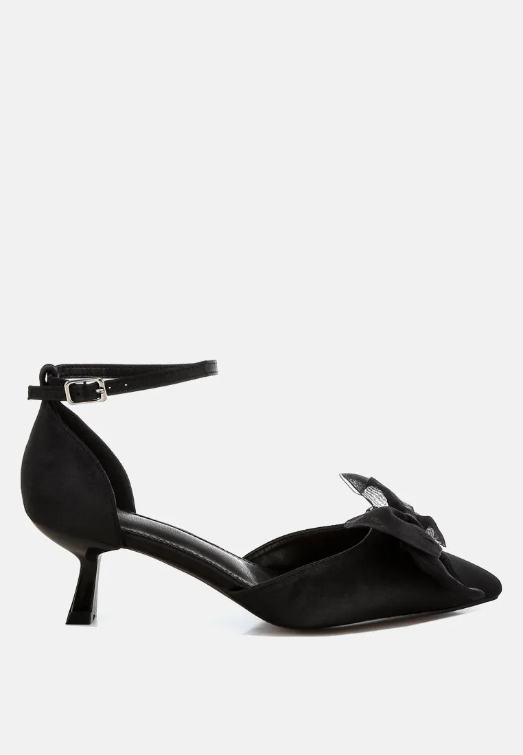 Cadell Bow Detail Satin Sandals By RUW