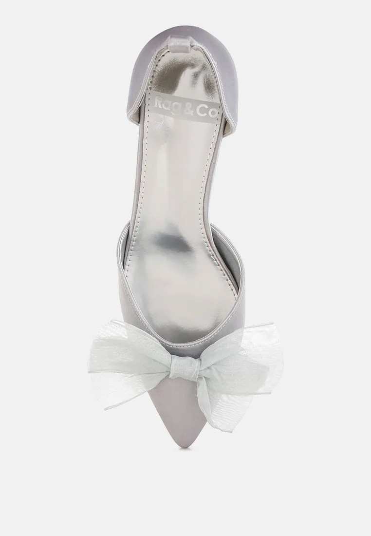 Cadell Bow Detail Satin Sandals By RUW
