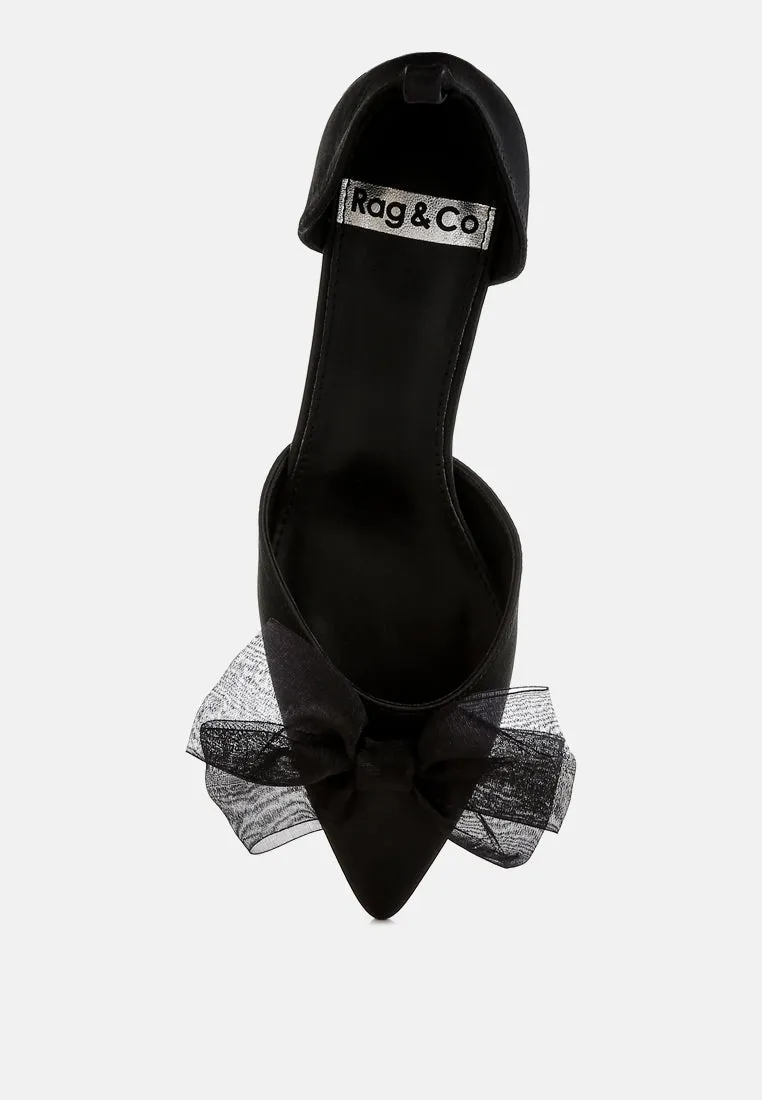 Cadell Bow Detail Satin Sandals By RUW