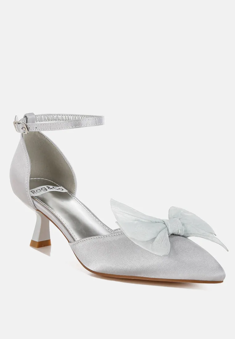 Cadell Bow Detail Satin Sandals By RUW