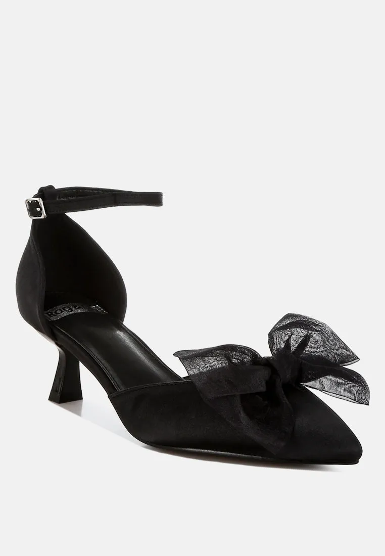 Cadell Bow Detail Satin Sandals By RUW