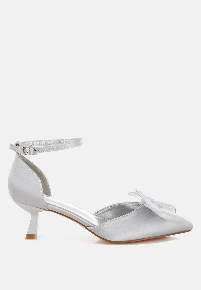 Cadell Bow Detail Satin Sandals By RUW
